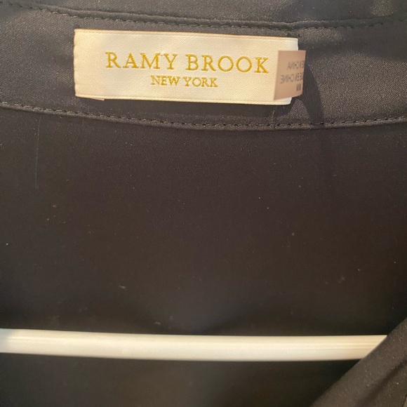 Ramy Brook size medium great black dress. It’s polyester. Lined. Looks silky. - Picture 2 of 5